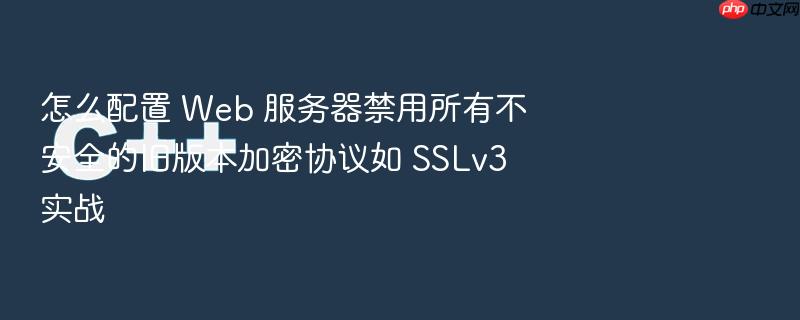 怎么配置 web 服务器禁用所有不安全的旧版本加密协议如 sslv3 实战