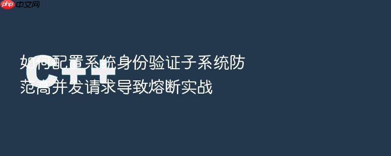 如何配置系统身份验证子系统防范高并发请求导致熔断实战