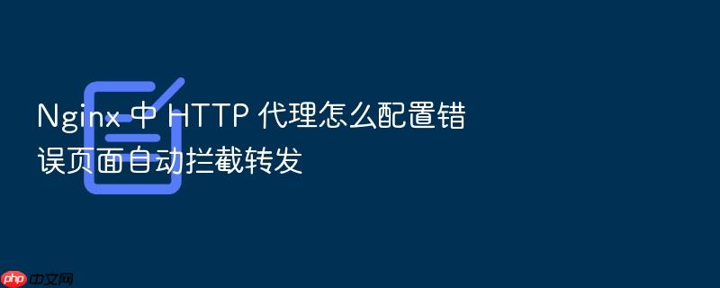 nginx 中 http 代理怎么配置错误页面自动拦截转发