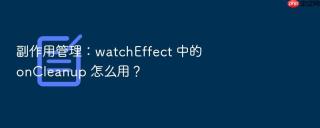 副作用管理:watcheffect 中的 oncleanup 怎么用?