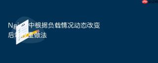Nginx 中根据负载情况动态改变后端权重做法