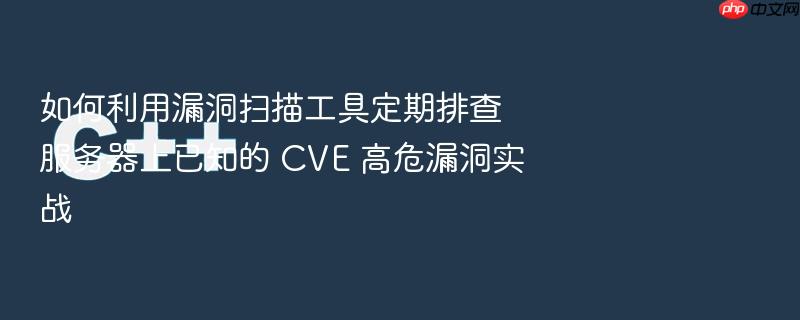 如何利用漏洞扫描工具定期排查服务器上已知的 cve 高危漏洞实战