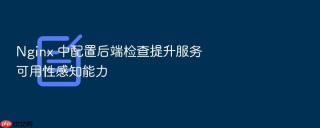 nginx 中配置后端检查提升服务可用性感知能力