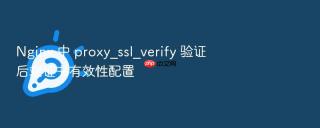 nginx 中 proxy_ssl_verify 验证后端证书有效性配置