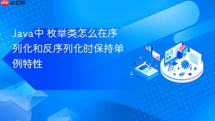 java中 枚举类怎么在序列化和反序列化时保持单例特性