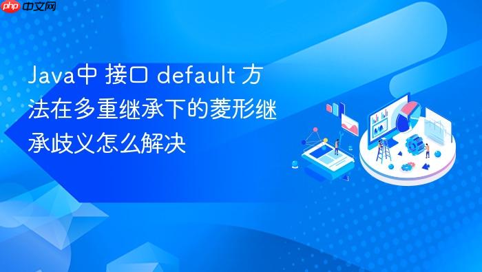 java中 接口 default 方法在多重继承下的菱形继承歧义怎么解决