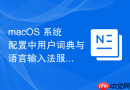 macOS 系统配置中用户词典与语言输入法服务