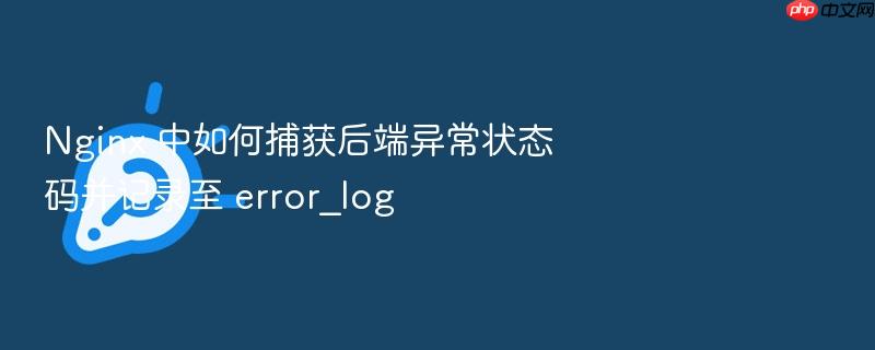 nginx 中如何捕获后端异常状态码并记录至 error_log
