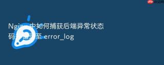 nginx 中如何捕获后端异常状态码并记录至 error_log