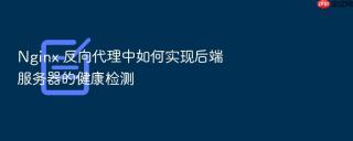 Nginx 反向代理中如何实现后端服务器的健康检测