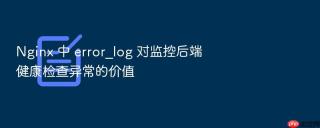 Nginx 中 error_log 对监控后端健康检查异常的价值