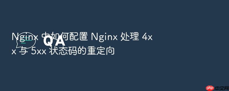 nginx 中如何配置 nginx 处理 4xx 与 5xx 状态码的重定向
