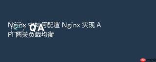 Nginx 中如何配置 Nginx 实现 API 网关负载均衡