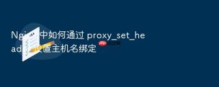 nginx 中如何通过 proxy_set_header 设置主机名绑定