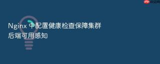 nginx 中配置健康检查保障集群后端可用感知