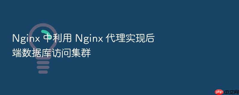 nginx 中利用 nginx 代理实现后端数据库访问集群