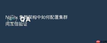 Nginx 集群架构中如何配置集群间互信验证