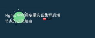 nginx 中利用变量实现集群后端节点的动态路由