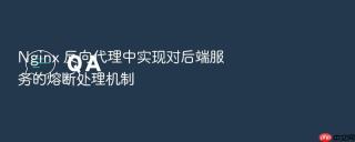 nginx 反向代理中实现对后端服务的熔断处理机制