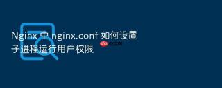 nginx 中 nginx.conf 如何设置子进程运行用户权限