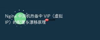 nginx 中双机热备中 vip(虚拟 ip)的配置与漂移原理
