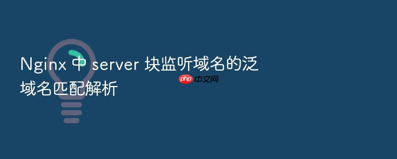 nginx 中 server 块监听域名的泛域名匹配解析