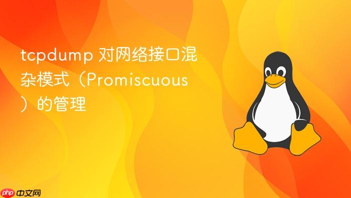 tcpdump 对网络接口混杂模式(promiscuous)的管理