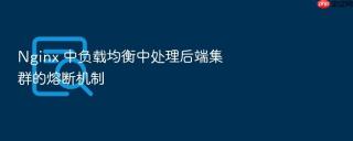 nginx 中负载均衡中处理后端集群的熔断机制