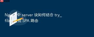 nginx 中 server 块如何结合 try_files 实现 spa 路由