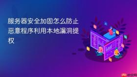 服务器安全加固怎么防止恶意程序利用本地漏洞提权