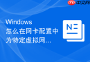 Windows 怎么在网卡配置中为特定虚拟网卡配置专属的安全隔离描述符