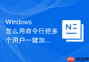 Windows 怎么用命令行把多个用户一键加入指定的本地用户组