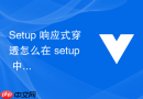 setup 响应式穿透怎么在 setup 中将响应式状态传递给普通 javascript 模块函数
