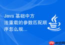 java 基础中方法重载的参数匹配顺序怎么规则化