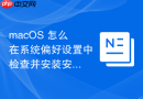 macos 怎么在系统偏好设置中检查并安装安全更新补丁