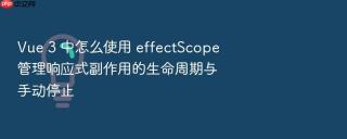 Vue 3 中怎么使用 effectScope 管理响应式副作用的生命周期与手动停止