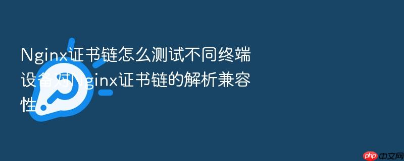 nginx证书链怎么测试不同终端设备对nginx证书链的解析兼容性