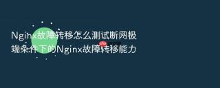 Nginx故障转移怎么测试断网极端条件下的Nginx故障转移能力