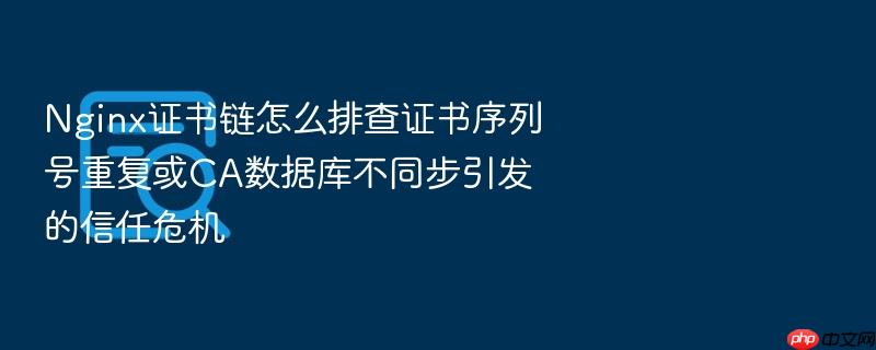 nginx证书链怎么排查证书序列号重复或ca数据库不同步引发的信任危机