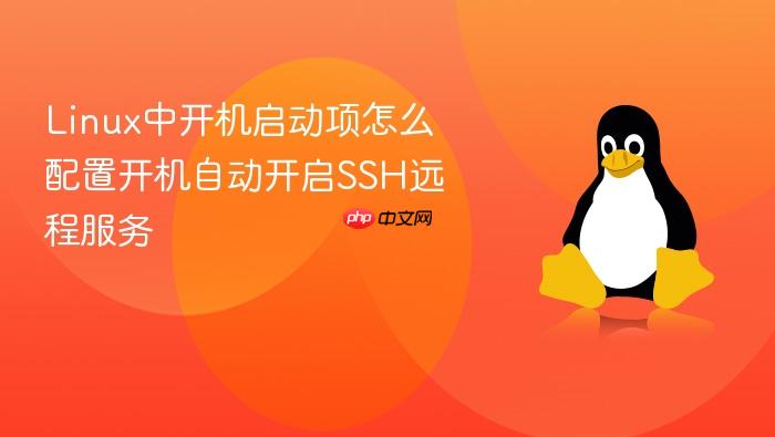 linux中开机启动项怎么配置开机自动开启ssh远程服务