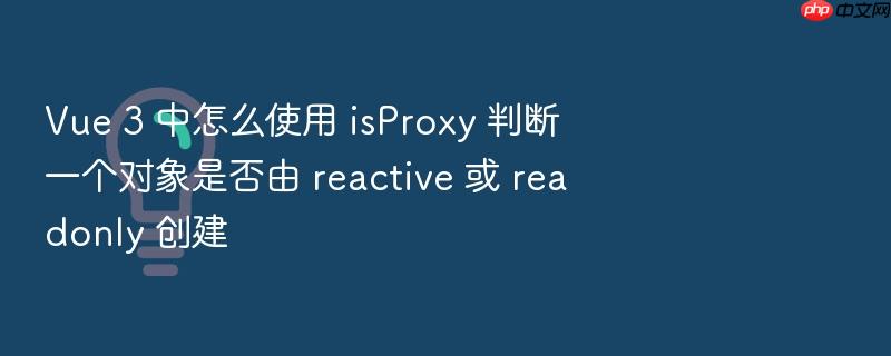 vue 3 中怎么使用 isproxy 判断一个对象是否由 reactive 或 readonly 创建