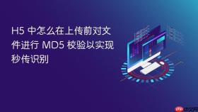 H5 中怎么在上传前对文件进行 MD5 校验以实现秒传识别
