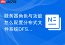 服务器角色与功能怎么配置分布式文件系统DFS