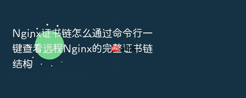 nginx证书链怎么通过命令行一键查看远程nginx的完整证书链结构