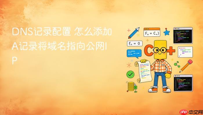 dns记录配置 怎么添加a记录将域名指向公网ip