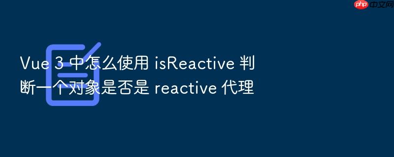vue 3 中怎么使用 isreactive 判断一个对象是否是 reactive 代理