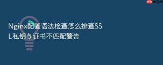 Nginx配置语法检查怎么排查SSL私钥与证书不匹配警告