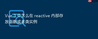 vue 3 中怎么在 reactive 内部存放函数或者类实例