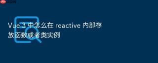 Vue 3 中怎么在 reactive 内部存放函数或者类实例