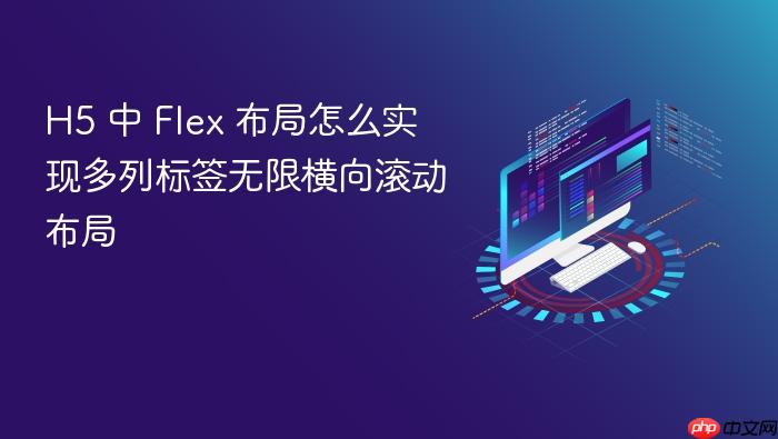 h5 中 flex 布局怎么实现多列标签无限横向滚动布局